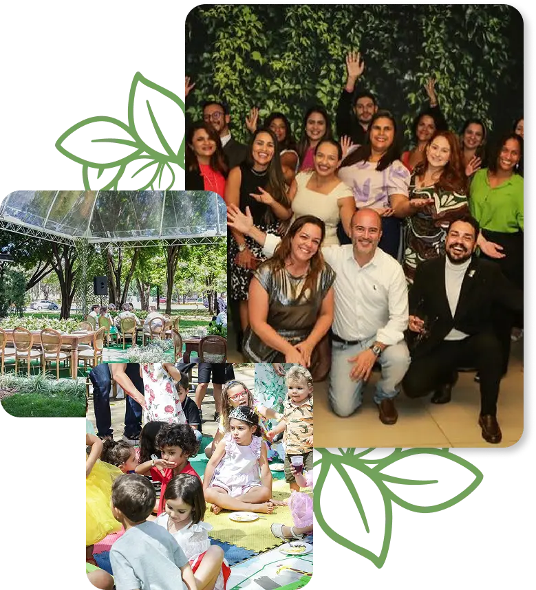 Decoração de festa na Bedrock Garden